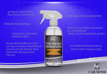 Tar & Resin Remover Teer und Harzentferner 0,5 L Fensterreiniger I Autopflege Reinigung von Teer und Harz Rückständen auf Autos